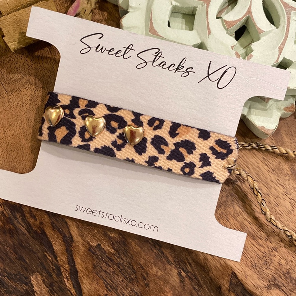 Boho Leopard Printed Woven Tasseled Bracelet